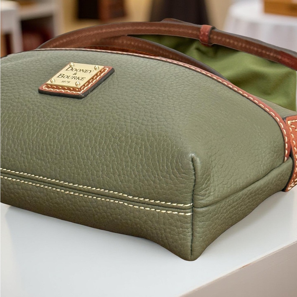 Authentic Dooney & Bourke Green and Brown Crossbody Bag - Picture 3 of 9